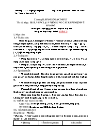 Giáo án Toán 9 (Đại số) - Tuần 9 - Năm học 20