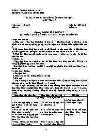Giáo án Toán 9 - Tiết 19, Bài 1: Nhắc lại và