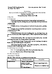 Giáo án Toán học 9 - Tuần 20 - Năm học 2023-2