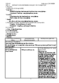 Giáo án Tự chọn Ngữ văn Lớp 9 - Tuần 8, Tiết 