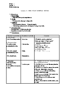 Giáo án Tự chọn Tiếng Anh 9 - Period 1, Lesso