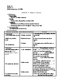 Giáo án Tự chọn Tiếng Anh 9 - Period 17, Less