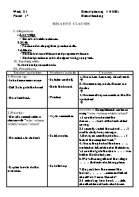 Giáo án Tự chọn Tiếng Anh 9 - Week 23, Period