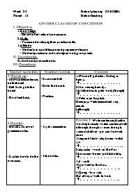 Giáo án Tự chọn Tiếng Anh 9 - Week 24, Period