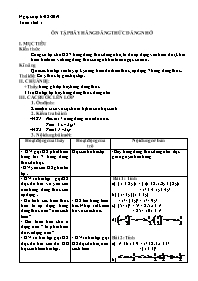 Giáo án Tự chọn Toán 9 - Tuần 1, Tiết 1: Ôn t