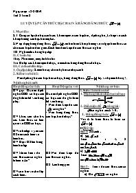 Giáo án Tự chọn Toán 9 - Tuần 2, Tiết 2: Luyệ