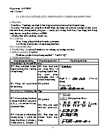Giáo án Tự chọn Toán 9 - Tuần 3, Tiết 3: Luyệ