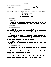 Giáo án Vật lí 9 - Tuần 7 - Năm học 2021-2022