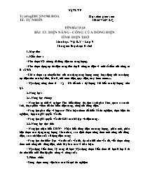 Giáo án Vật lí 9 - Tuần 8 - Năm học 2021-2022