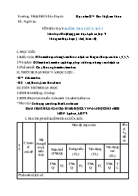 Kế hoạch bài dạy Lịch sử 9 - Tuần 10 - Năm họ