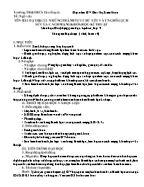 Kế hoạch bài dạy Lịch sử 9 - Tuần 14 - Năm họ