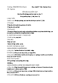 Kế hoạch bài dạy Lịch sử 9 - Tuần 15 - Năm họ