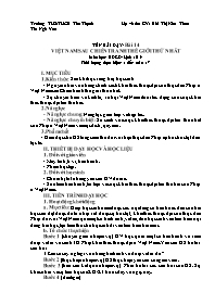 Kế hoạch bài dạy Lịch sử 9 - Tuần 17 - Năm họ