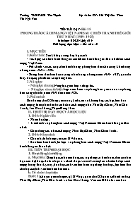 Kế hoạch bài dạy Lịch sử 9 - Tuần 18 - Năm họ