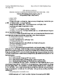 Kế hoạch bài dạy Lịch sử 9 - Tuần 21 - Năm họ