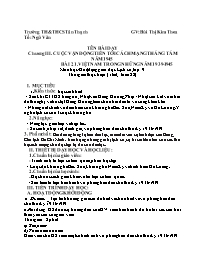 Kế hoạch bài dạy Lịch sử 9 - Tuần 22+23 - Năm