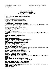 Kế hoạch bài dạy Lịch sử 9 - Tuần 26 - Năm họ