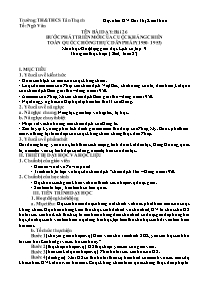 Kế hoạch bài dạy Lịch sử 9 - Tuần 27 - Năm họ