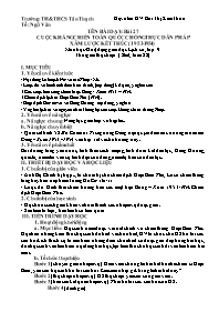 Kế hoạch bài dạy Lịch sử 9 - Tuần 28 - Năm họ