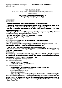 Kế hoạch bài dạy Lịch sử 9 - Tuần 30+31 - Năm