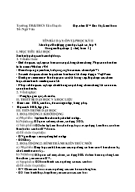 Kế hoạch bài dạy Lịch sử 9 - Tuần 31 - Năm họ