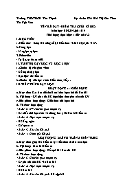 Kế hoạch bài dạy Lịch sử 9 - Tuần 32 - Năm họ