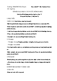 Kế hoạch bài dạy Lịch sử 9 - Tuần 5 - Năm học