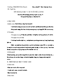 Kế hoạch bài dạy Lịch sử 9 - Tuần 7 - Năm học