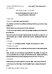 Kế hoạch bài dạy Lịch sử 9 - Tuần 8 - Năm học