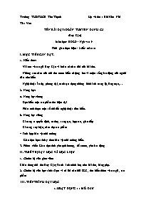 Kế hoạch bài dạy Ngữ văn 9 - Tuần 10 - Năm họ