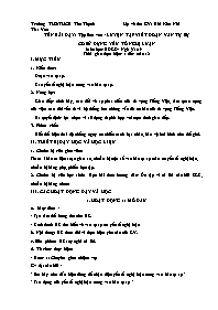 Kế hoạch bài dạy Ngữ văn 9 - Tuần 12 - Năm họ