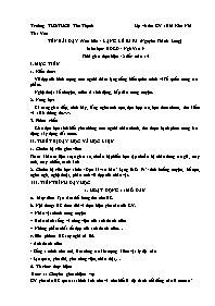 Kế hoạch bài dạy Ngữ văn 9 - Tuần 14 - Năm họ