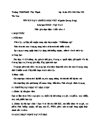 Kế hoạch bài dạy Ngữ văn 9 - Tuần 15 - Năm họ