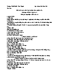 Kế hoạch bài dạy Ngữ văn 9 - Tuần 16 - Năm họ