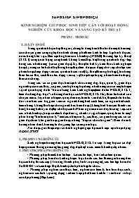 Kinh nghiệm giúp hoc sinh tiếp cận với hoạt đ