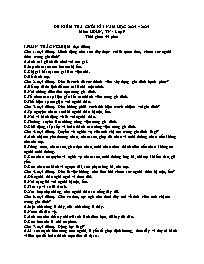 Ma trận Đề kiểm tra cuối học kì I Hoạt động t