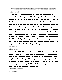 Một số kinh nghiệm duy trì sĩ số học sinh lớp