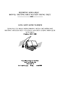 Sáng kiến kinh nghiệm Áp dụng các hoạt động p