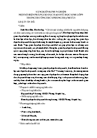 Sáng kiến kinh nghiệm Một số biện pháp giáo d