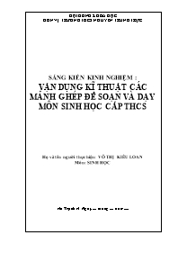 Sáng kiến kinh nghiệm Vận dụng kĩ thuật các m