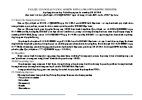 Tài liệu giảng dạy nâng cao môn Tiếng Anh Lớp