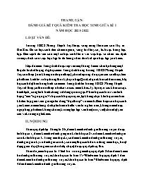 Tham luận Đánh giá kết quả kiểm tra học sinh 