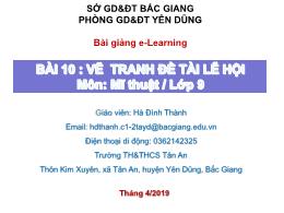 Bài giảng môn Mĩ thuật 9 - Bài 10: Vẽ tranh Đ