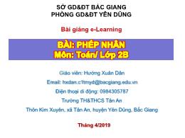 Bài giảng Toán 2 - Phép nhân - Hướng Xuân Dân