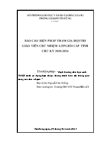 Báo cáo Định hướng cho học sinh THCS cách sử 