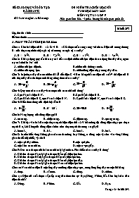 Đề kiểm tra cuối học kì 1 môn Vật lí 9 - Mã đ
