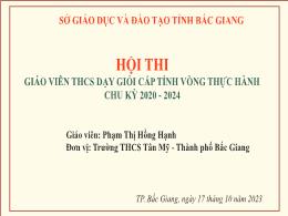 Hội thi Giáo viên THCS dạy giỏi cấp tỉnh vòng