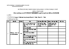 Hướng dẫn thực hiện nội dung dạy học môn Công