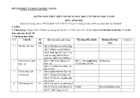 Hướng dẫn thực hiện nội dung dạy học môn Sinh