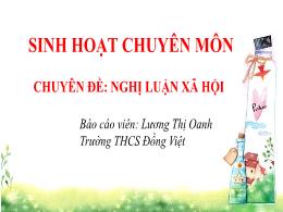 Sinh hoạt chuyên môn - Chuyên đề: Nghị luận x
